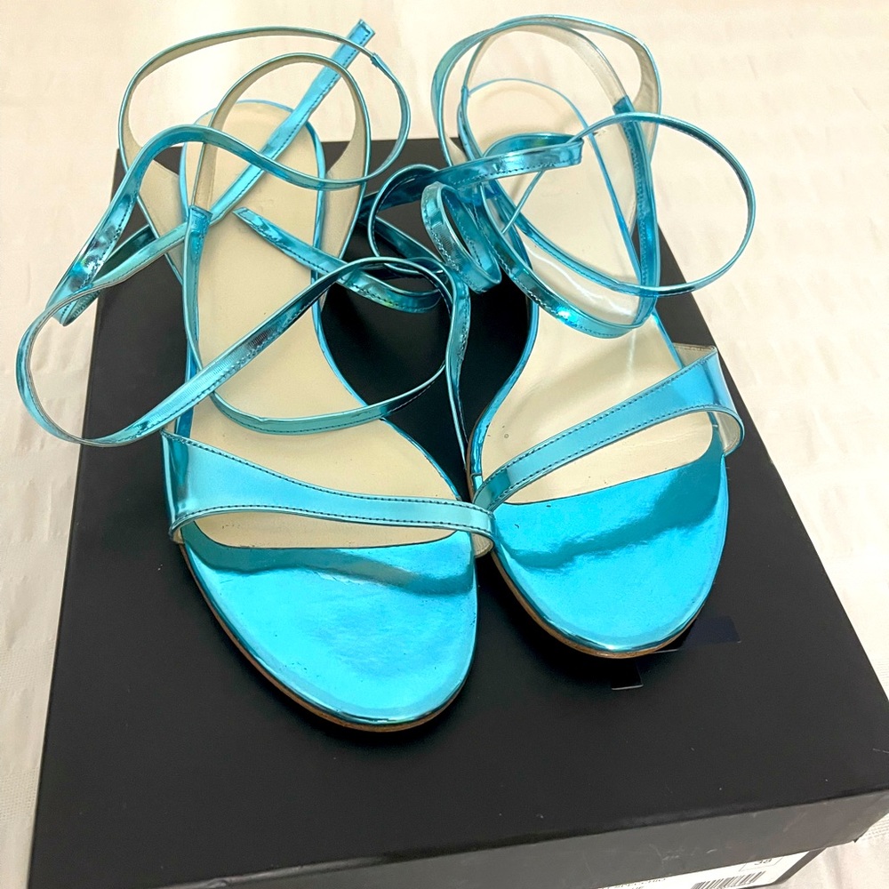 Tibi Scott Sandals | Blue Chrome | 38